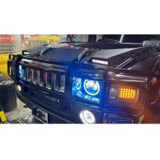 Sides hood scoop with lights