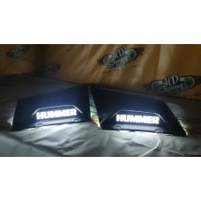 Sides hood scoop with lights